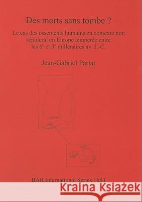 Des morts sans tombe?: Le cas des ossements humains en contexte non sépulcral en Europe tempérée entre les 6e et 3e millénaires av. J.-C. Pariat, Jean-Gabriel 9781407301211
