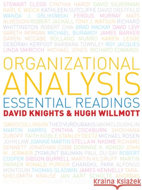 Organizational Analysis: Essential Readings David Knights Hugh Willmott 9781408020173 International Thomson Business Press