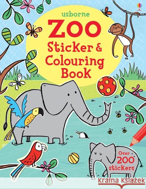 Zoo Sticker and Colouring Book Jessica Greenwell 9781409584339 Usborne Publishing Ltd