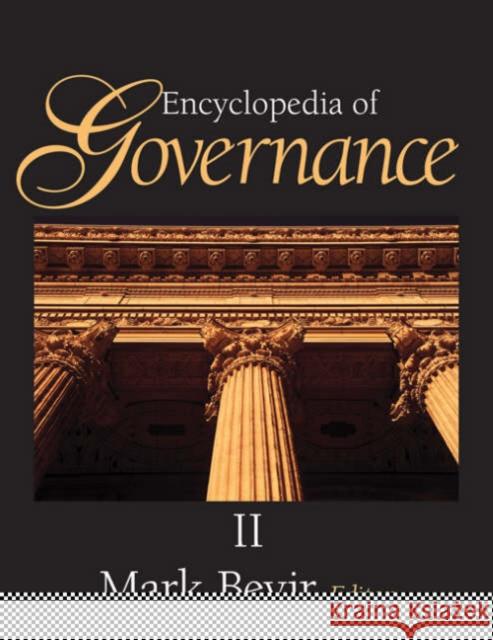 Encyclopedia of Governance Mark W. Bevir Mark Bevir 9781412905794 Sage Publications