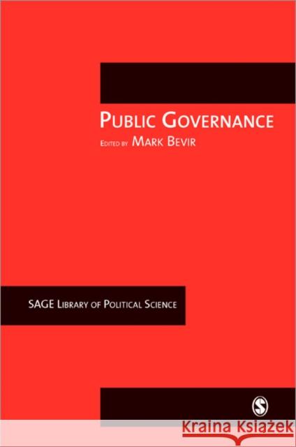 Public Governance Mark Bevir 9781412921459