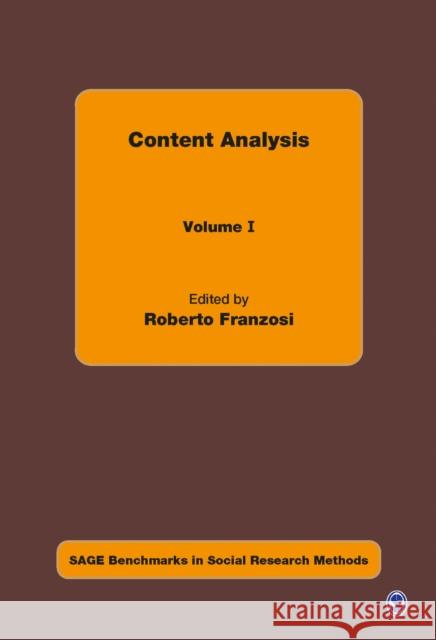 Content Analysis Roberto P Franzosi 9781412933995 0