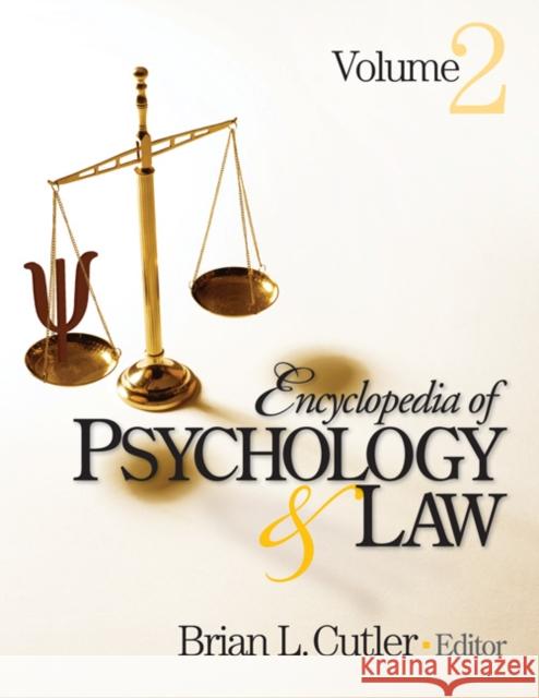 Encyclopedia of Psychology and Law Brian L. Cutler 9781412951890 Sage Publications