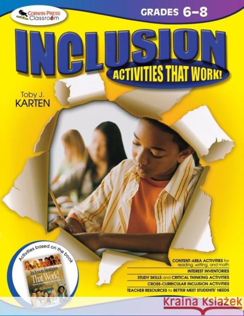 Inclusion Activities That Work! Grades 6-8 Toby J. Karten 9781412952347 Corwin Press