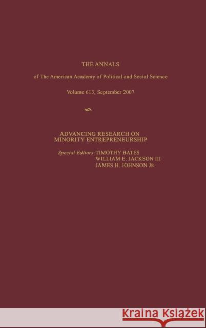 Advancing Research on Minority Entrepreneurship  9781412960250 Sage Publications