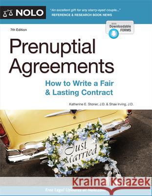 Prenuptial Agreements: How to Write a Fair & Lasting Contract  9781413330038 NOLO