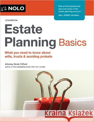Estate Planning Basics Denis Clifford 9781413331493 NOLO