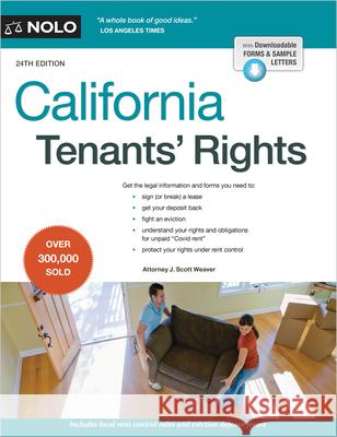 California Tenants' Rights J. Scott Weaver 9781413331844 NOLO
