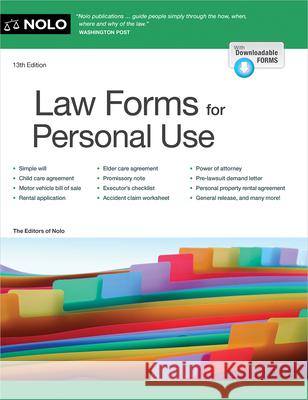 Law Forms for Personal Use  9781413333343 NOLO