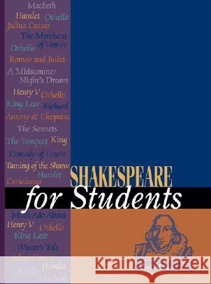 Shakespeare for Students: 3 Volume Set Hacht, Anne Marie 9781414412559 Thomson Gale