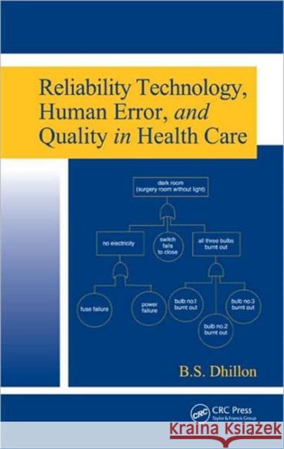 Reliability Technology, Human Error, and Quality in Health Care B. S., PH.D. Dhillon 9781420065589 CRC