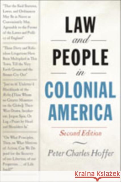 Law and People in Colonial America Peter Charles Hoffer 9781421434599 Johns Hopkins University Press