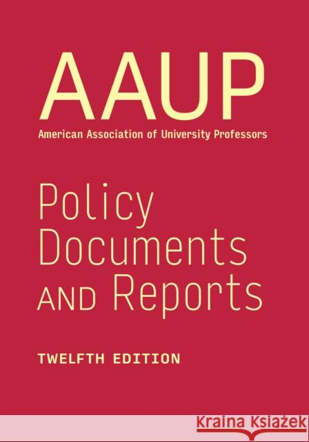 Policy Documents and Reports Aaup 9781421451879 Johns Hopkins University Press