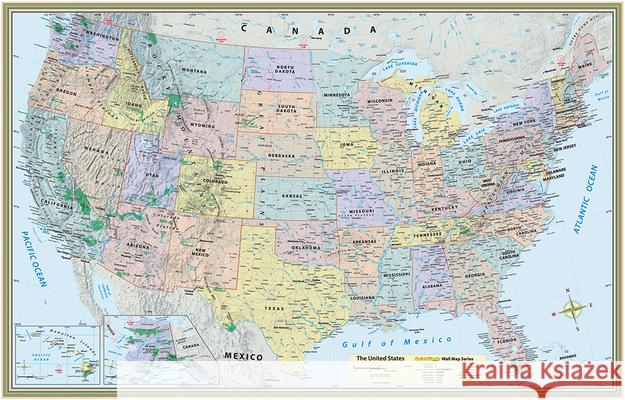 U.S. Map Poster (32 X 50 Inches) - Laminated: - A Quickstudy Reference Specialists, Mapping 9781423220817 Barcharts