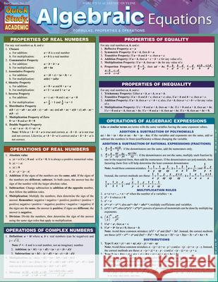 Algebraic Equations BarCharts Inc 9781423222668