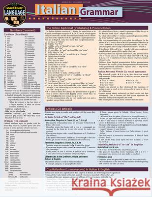 Italian Grammar: A Quickstudy Laminated Language Reference Guide Sally-Ann de 9781423239888