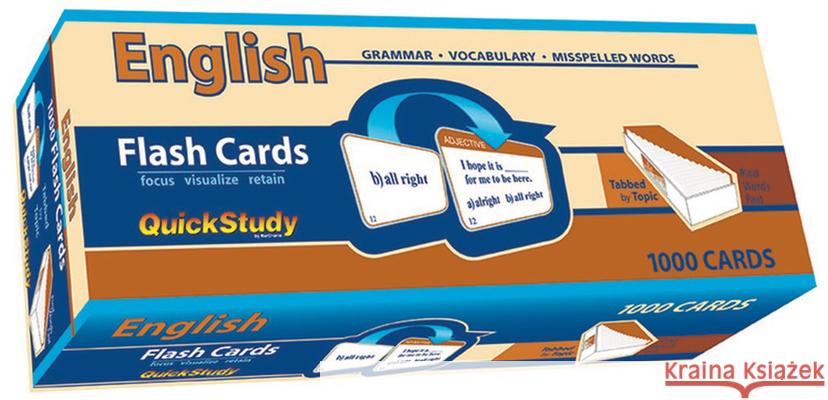 English Flash Cards (1000 Cards): A Quickstudy Reference Tool Barcharts Inc 9781423240402