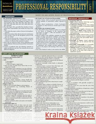 Professional Responsibility: A Quickstudy Laminated Reference Guide Michele Struffolino 9781423241867 Quickstudy Reference Guides