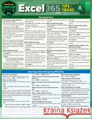 Microsoft Excel 365 Tips & Tricks - 2019: A Quickstudy Laminated Software Reference Guide Curtis Frye 9781423242604