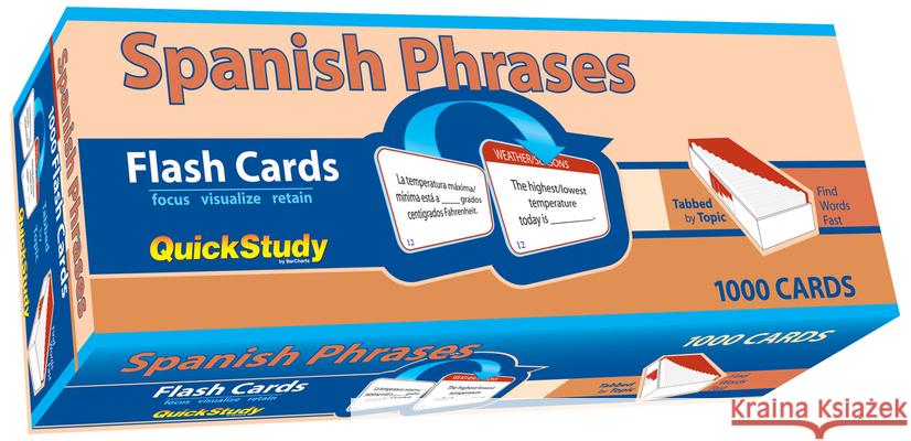 Spanish Phrases Flash Cards (1000 Cards): A Quickstudy Reference Tool Joseph Levy 9781423247951 Quickstudy Reference Guides