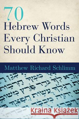 70 Hebrew Words Every Christian Should Know Matthew Richard Schlimm 9781426799969 Abingdon Press