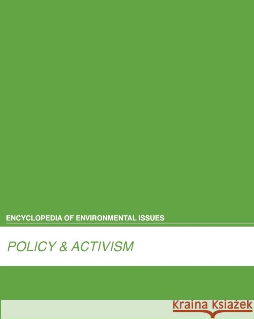 Policy & Activism Craig W. Allin 9781429836692 Salem Press