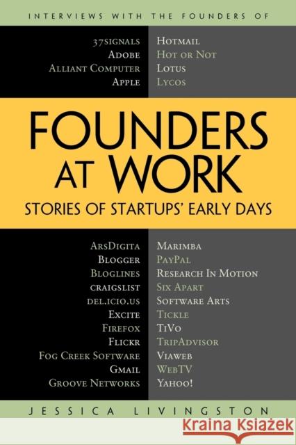 Founders at Work: Stories of Startups' Early Days Livingston, Jessica 9781430210788 Apress