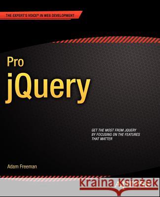 Pro Jquery Freeman, Adam 9781430240952 0