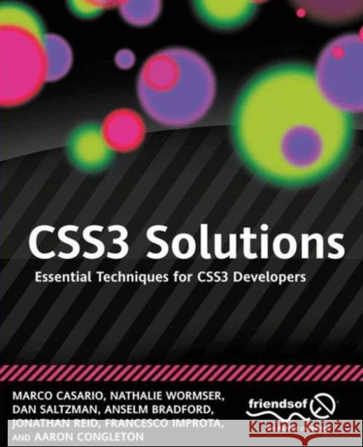 Css3 Solutions: Essential Techniques for Css3 Developers Casario, Marco 9781430243359