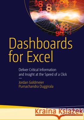 Dashboards for Excel Jordan Goldmeier 9781430249443 0