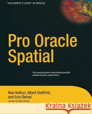 Pro Oracle Spatial  9781430253051 Springer
