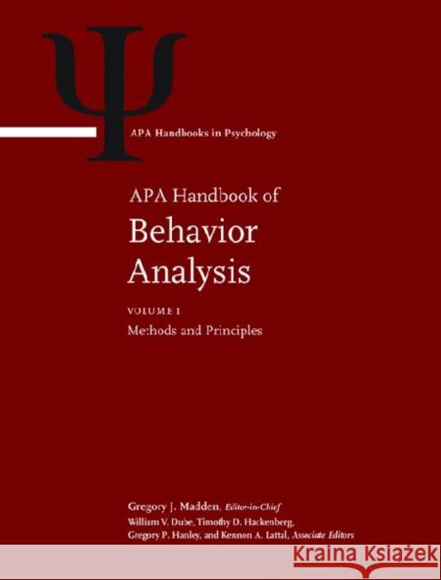 APA Handbook of Behavior Analysis Gregory J. Madden 9781433811111