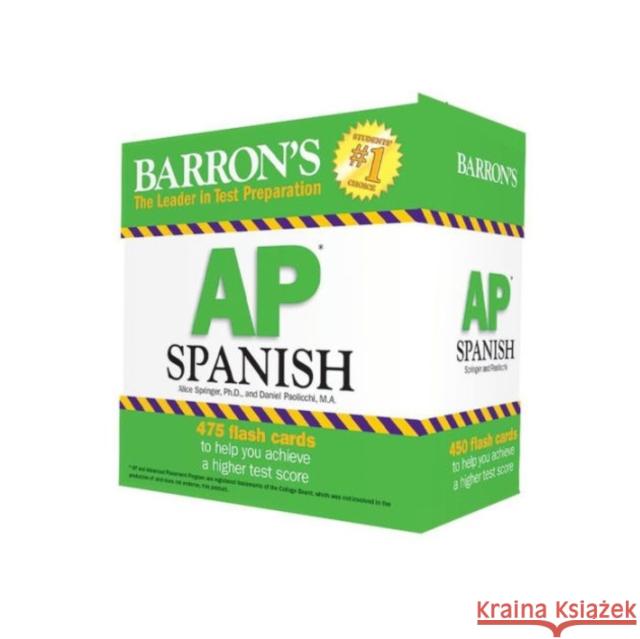 AP Spanish Flashcards, Second Edition: Up-To-Date Review and Practice + Sorting Ring for Custom Study Paolicchi, Daniel 9781438076102 Barron's Educational Series