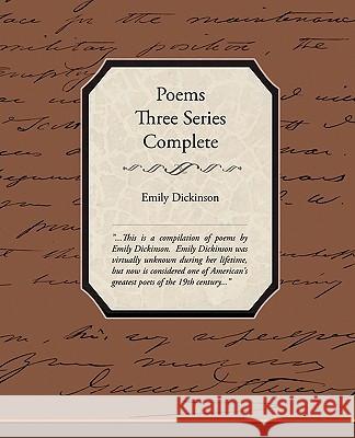 Poems Three Series Complete Emily Dickinson 9781438527109 Book Jungle
