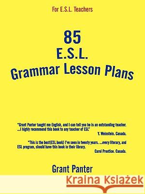 85 ESL Grammar Lesson Plans Panter, Grant 9781438925288 Authorhouse
