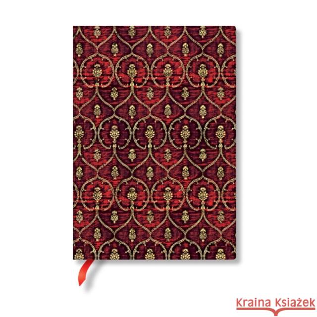 Red Velvet Midi Lined Softcover Flexi Journal (Elastic Band Closure) Paperblanks 9781439796313 Paperblanks