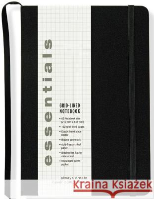 Essentials Large Black Grid-Lined Notebook Inc Peter Pauper Press 9781441311337 Peter Pauper Press Inc,US