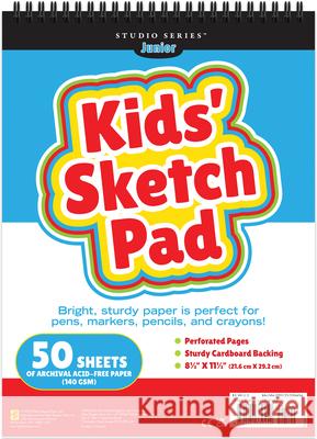 Studio Series Jr. Kids' Sketch Pad 8.5 X 11.5 Inches (50 Perforated Sheets of High Quality Paper. Acid-Free) Peter Pauper Press 9781441339454