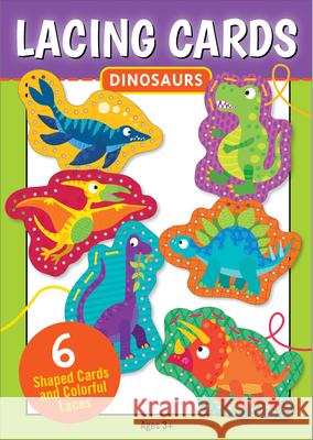 Dinosaurs Lacing Cards (Set of 6 Cards)  9781441346582 Peter Pauper Press