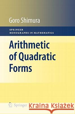Arithmetic of Quadratic Forms  Shimura 9781441917317 0