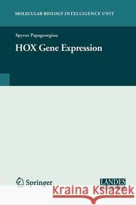 Hox Gene Expression Papageorgiou, Spyros 9781441923974