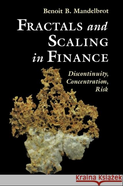 Fractals and Scaling in Finance: Discontinuity, Concentration, Risk. Selecta Volume E Mandelbrot, Benoit B. 9781441931191 Springer