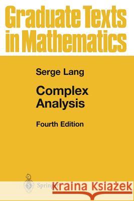 Complex Analysis Serge Lang 9781441931351 Springer