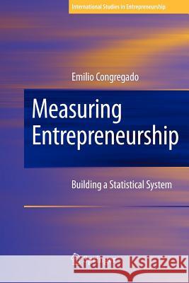 Measuring Entrepreneurship: Building a Statistical System Congregado, Emilio 9781441944306 Springer