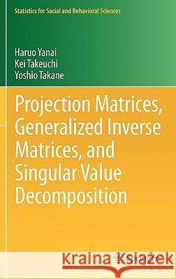 Projection Matrices, Generalized Inverse Matrices, and Singular Value Decomposition Haruo Yanai Kei Takeuchi Yoshio Takane 9781441998866 Not Avail