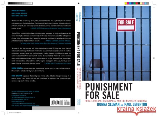 Punishment for Sale: Private Prisons, Big Business, and the Incarceration Binge Selman, Donna 9781442201736