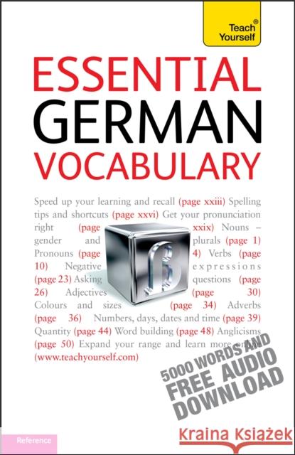 Essential German Vocabulary: Teach Yourself Lisa Kahlen 9781444103649 John Murray Press