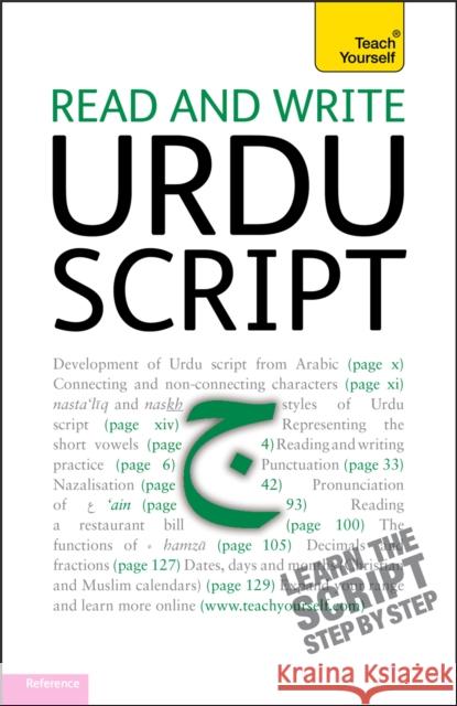 Read and write Urdu script: Teach yourself Richard Delacy 9781444103939