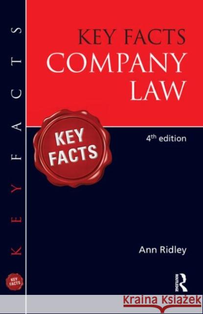Key Facts Company Law: Company Law Ridley, Ann 9781444122848 0