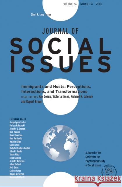 Immigrants and Hosts: Perceptions, Interactions, and Transformations Esses, Victoria M. 9781444349993